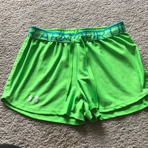 Bright Green Under Armour Running Shorts